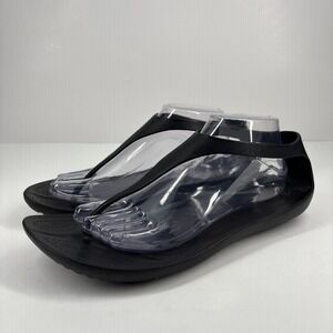 Crocs Serena Sexi Women's US 10 Black Slingback Flip Flops Comfort Summer Sandal